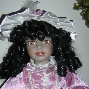 Vintage Bisque Porcelain Black Doll